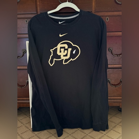 Nike Team Colorado Buffalos Logo Long sleeve T-shirt Black XL - Picture 1 of 7